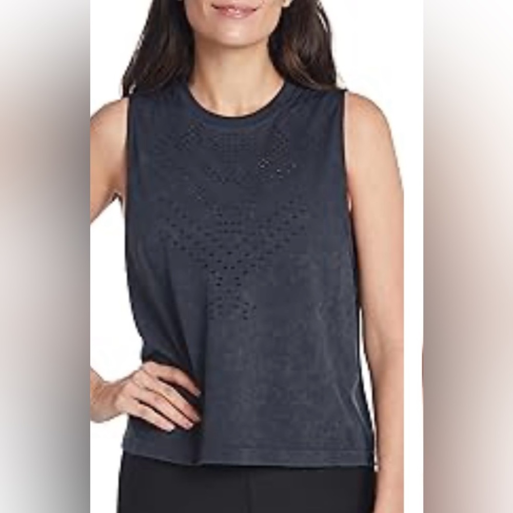 NWOT Sage Collective Navy Tribal Mesh Seamless Tank Small